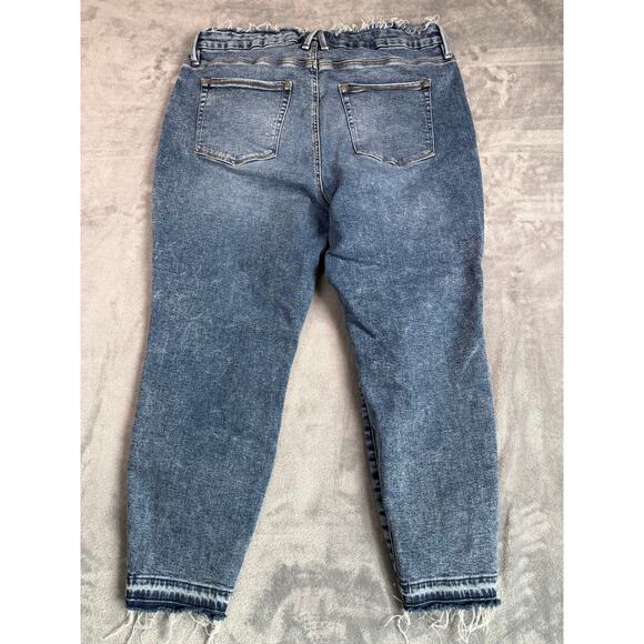 Good American Jeans Size 20 Good Legs Plus Size Frayed Denim 90s Wash - Picture 2 of 8